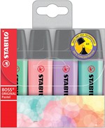Stabilo BOSS Original markeerstiften - pastelkleuren - etui met 4 stuks Stabilo BOSS Original markeerstiften - pastelkleuren - etui met 4 stuks
